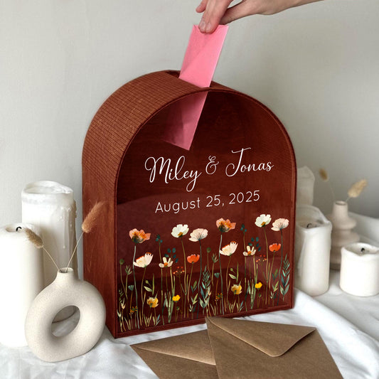Personalized Wedding Card Box | Floral Garden