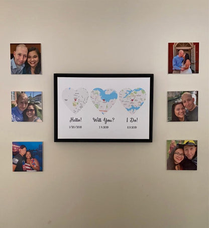 Hello – Will You – I Do – Standard Style – Premium Map Canvas, Poster