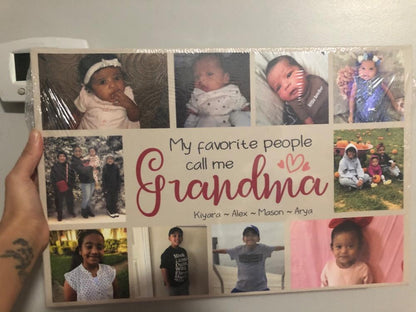 My Favorite People Call Me Grandma - Custom Photo Premium Canvas, Poster