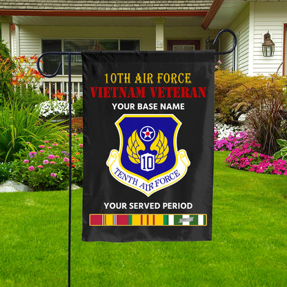 10TH AIR FORCE DOUBLE-SIDED PRINTED 12"x18" GARDEN FLAG