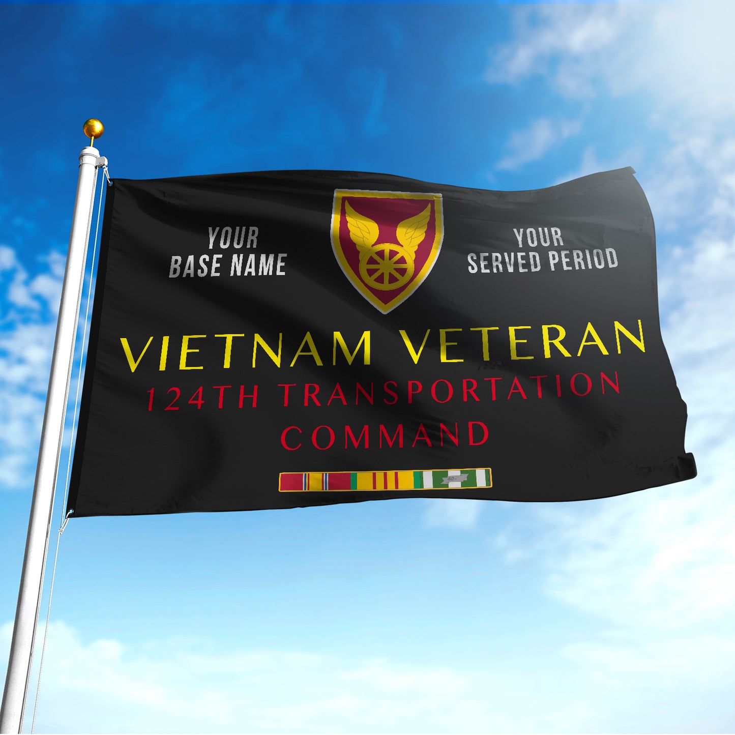 124TH TRANSPORTATION COMMAND FLAG DOUBLE-SIDED PRINTED 30"x40" FLAG