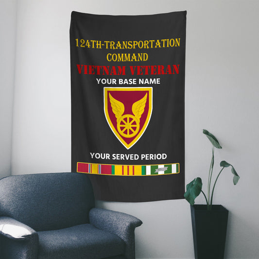 124TH TRANSPORTATION COMMAND WALL FLAG VERTICAL HORIZONTAL 36 x 60 INCHES WALL FLAG