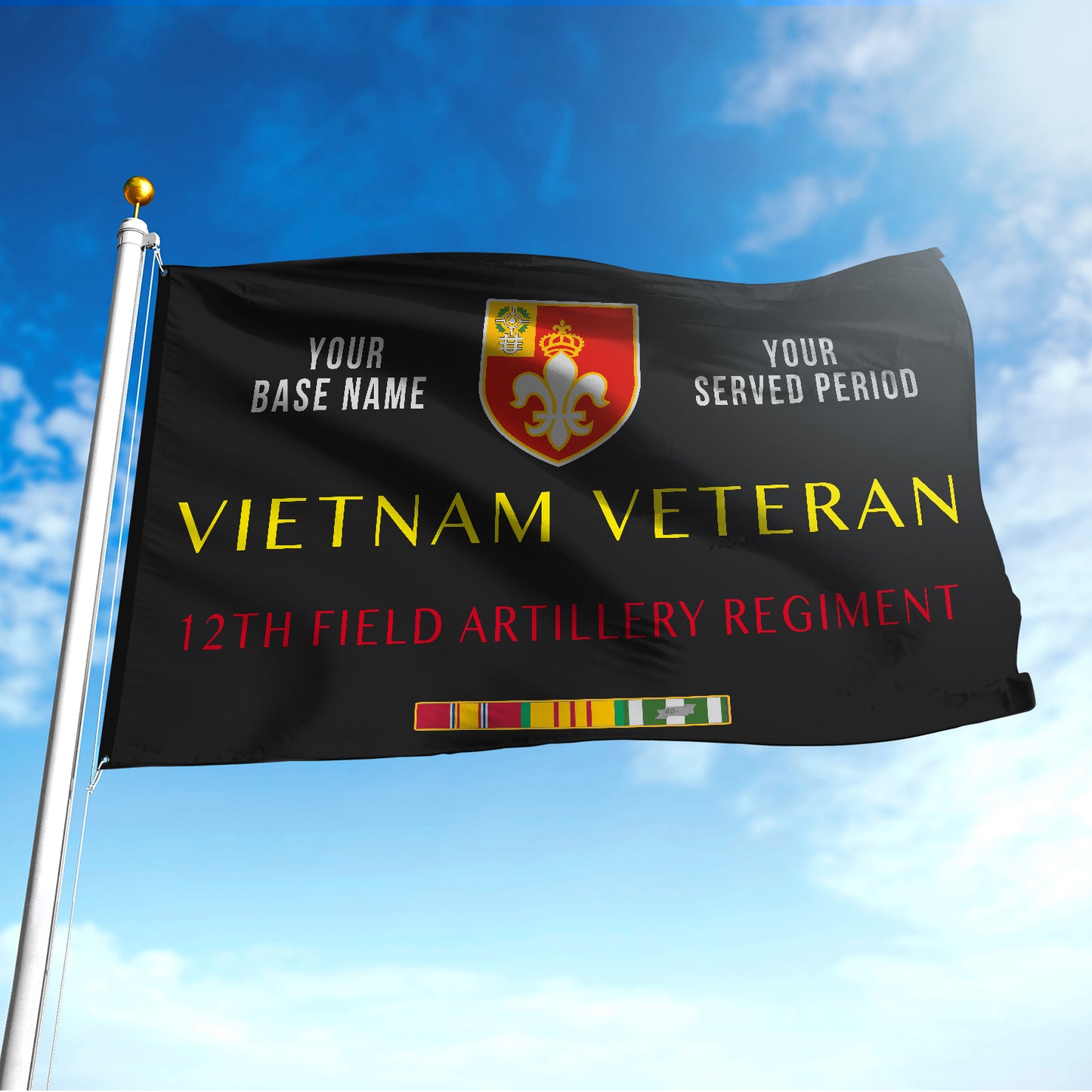 12TH FIELD ARTILLERY REGIMENT FLAG DOUBLE-SIDED PRINTED 30"x40" FLAG