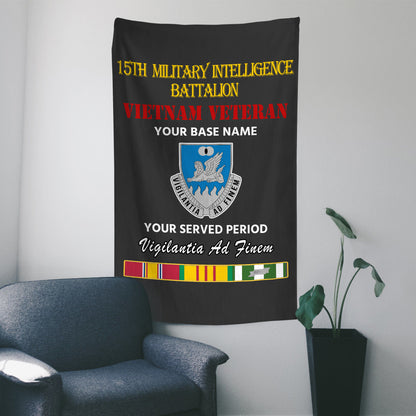 15TH MILITARY INTELLIGENCE BATTALION WALL FLAG VERTICAL HORIZONTAL 36 x 60 INCHES WALL FLAG