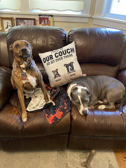 This Is Our Couch Dog Personalized Canvas Pillow (Insert Included)