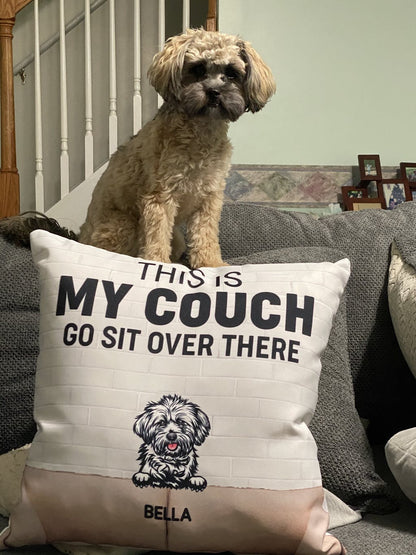This Is Our Couch Dog Personalized Canvas Pillow (Insert Included)