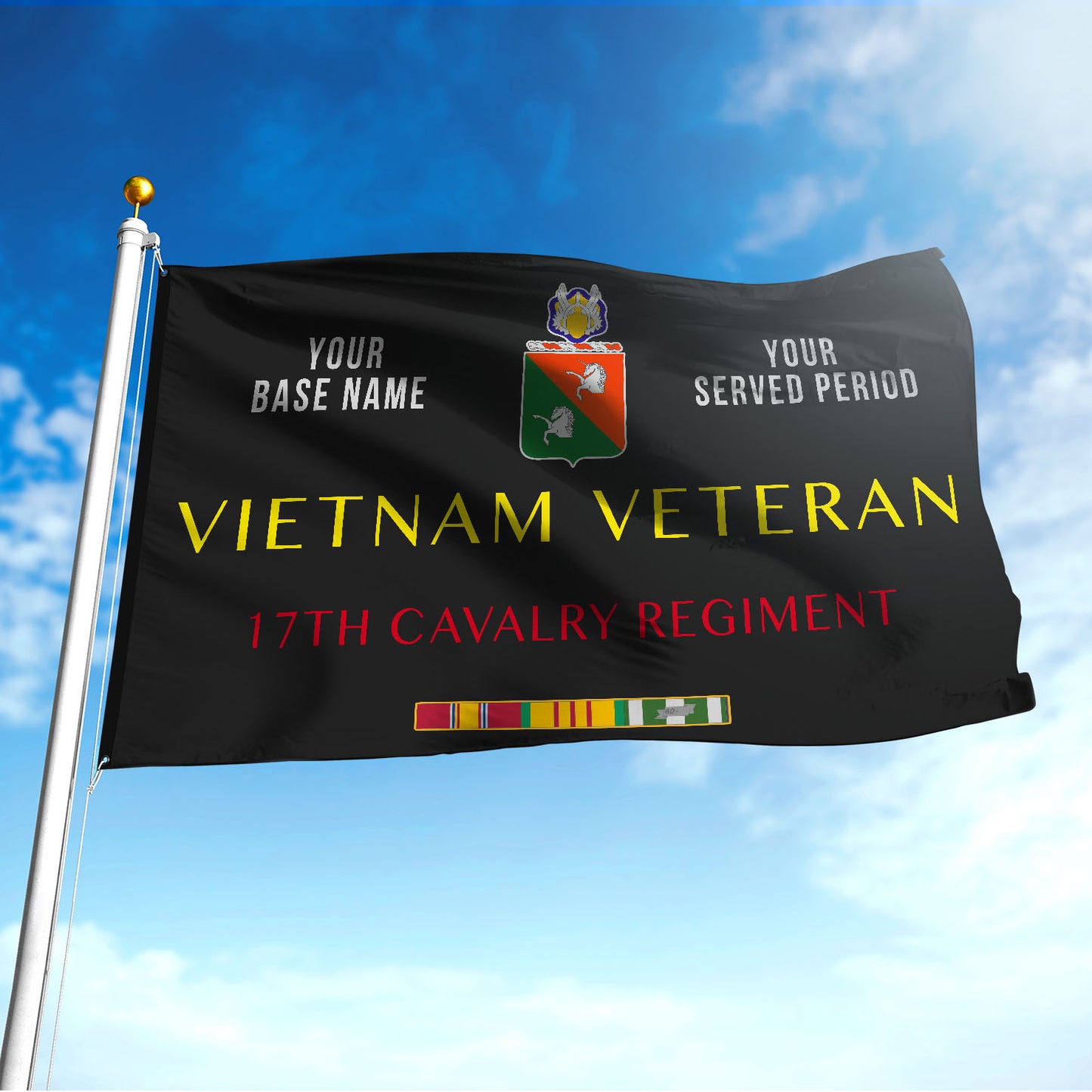 17TH CAVALRY REGIMENT - Double Sided 30"x40" Flag