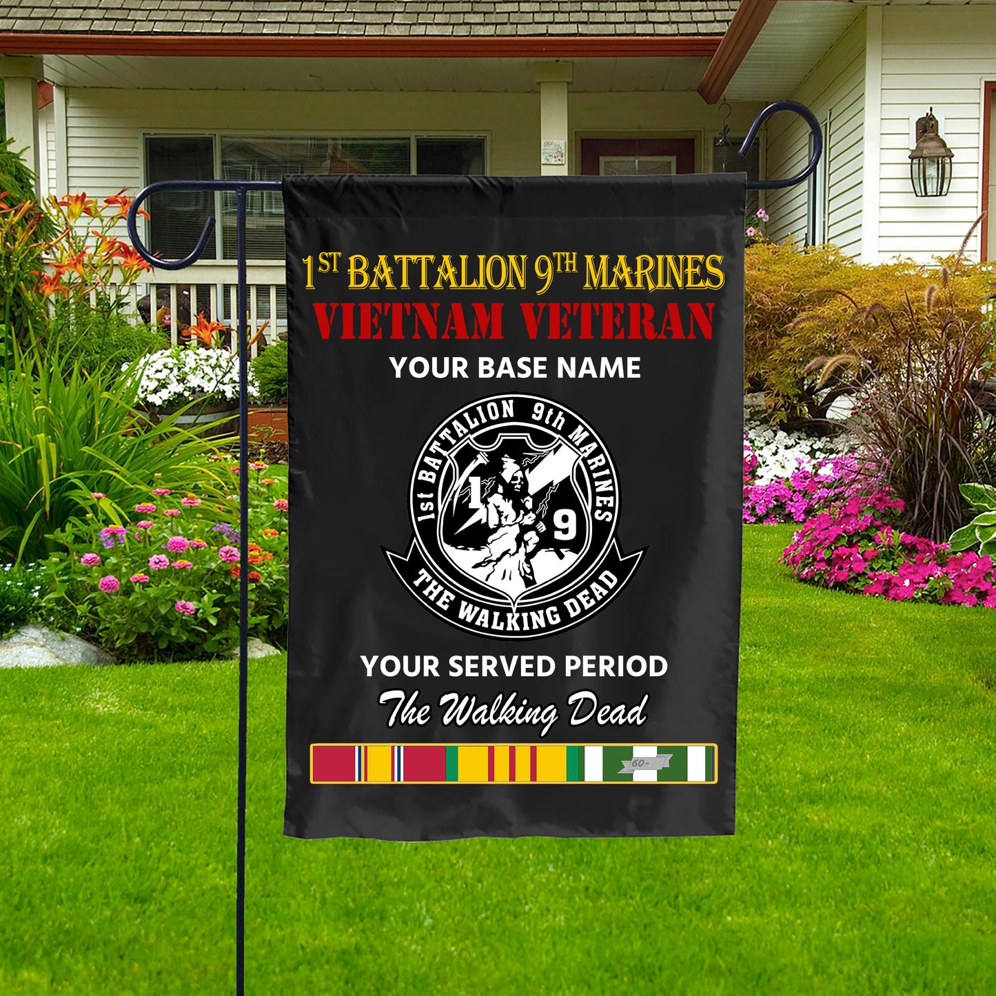 1ST BATTALION 9TH MARINES DOUBLE-SIDED PRINTED 12"x18" GARDEN FLAG