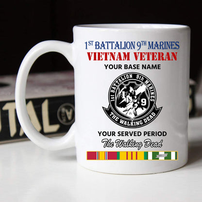 1ST BATTALION 9TH MARINES BLACK WHITE 11oz 15oz COFFEE MUG