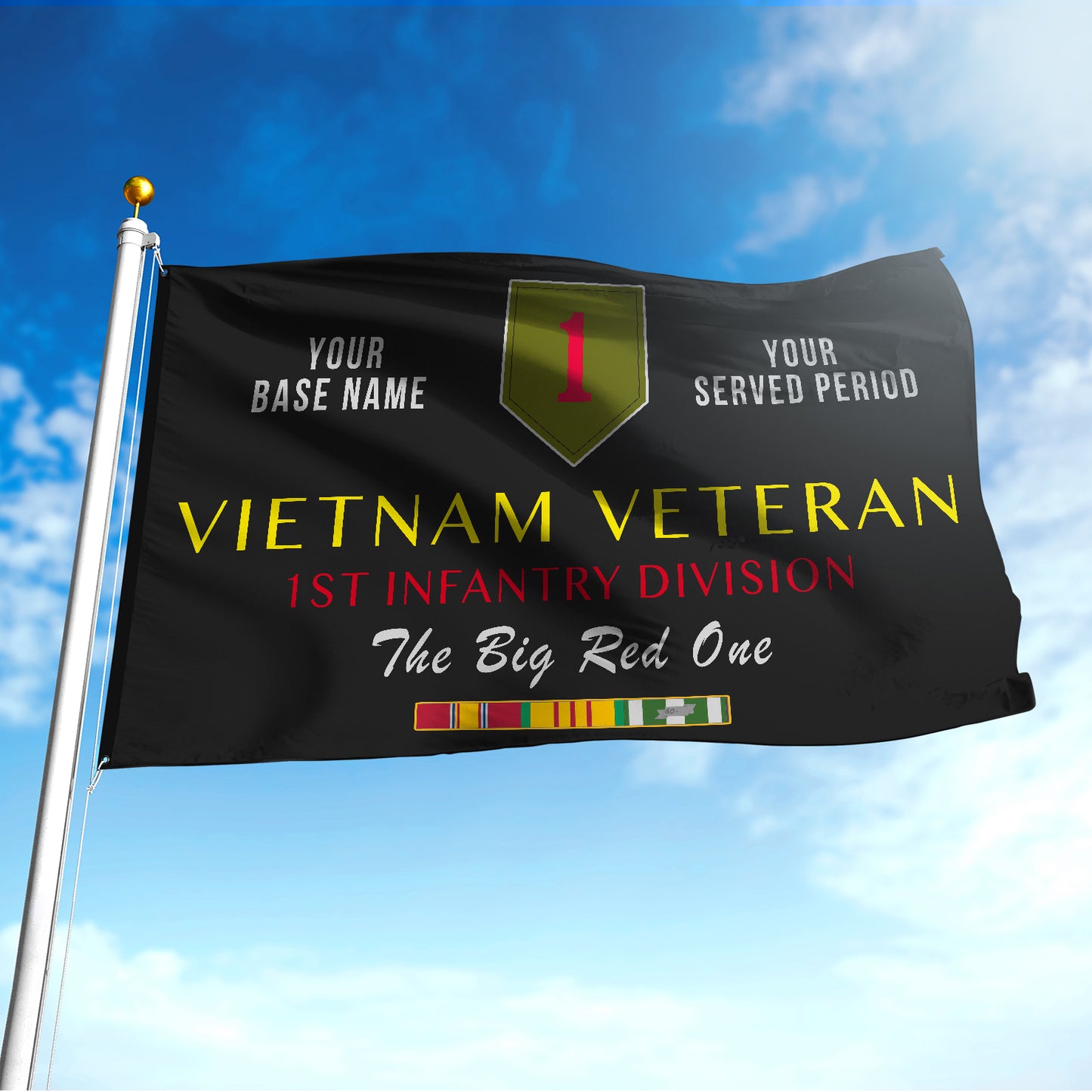 1ST INFANTRY DIVISION FLAG DOUBLE-SIDED PRINTED 30"x40" FLAG