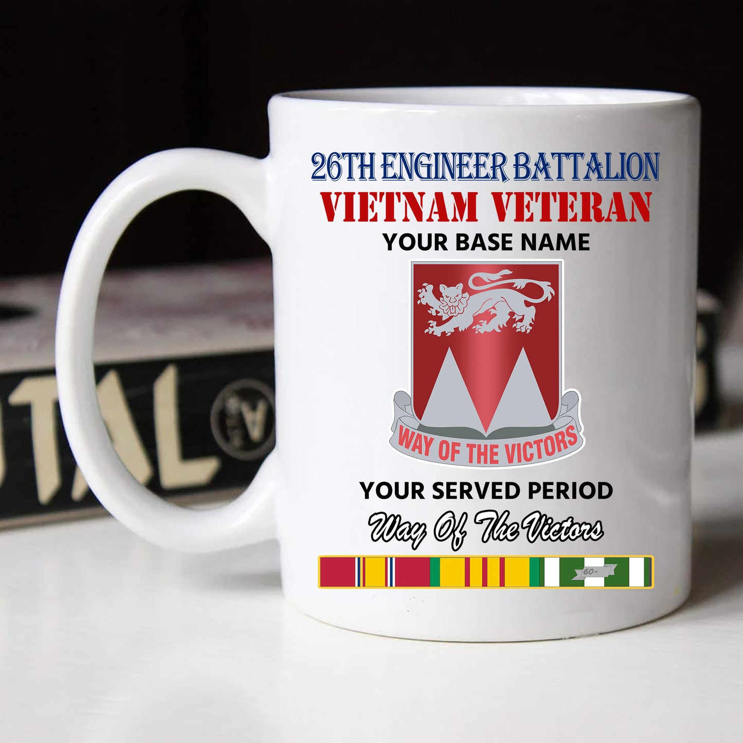 26TH ENGINEER BATTALION BLACK WHITE 11oz 15oz COFFEE MUG