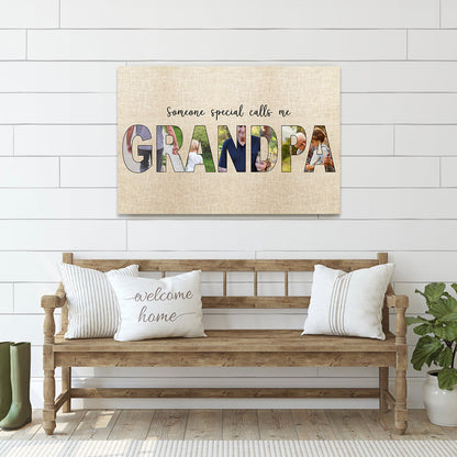 Someone Special Calls Me GRANDMA/GRANDPA - Custom Name Photo Canvas, Poster