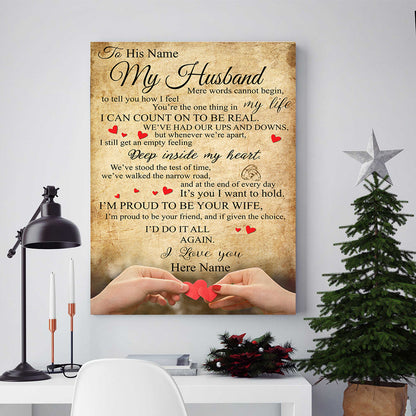 Personalize Perfect Gift For Husband - Premium Canvas, Poster