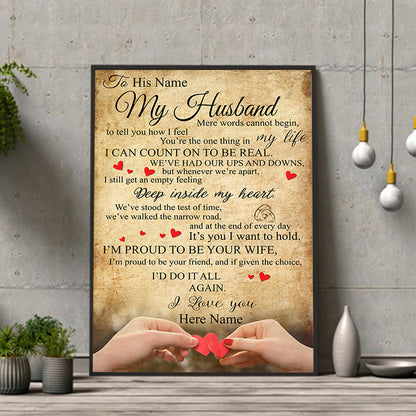 Personalize Perfect Gift For Husband - Premium Canvas, Poster
