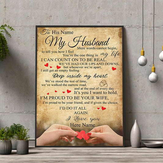 Personalize Perfect Gift For Husband - Premium Canvas, Poster