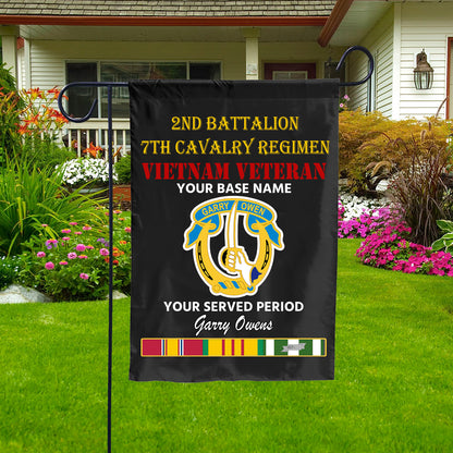 2ND BATTALION 7TH CAVALRY REGIMENT DOUBLE-SIDED PRINTED 12"x18" GARDEN FLAG