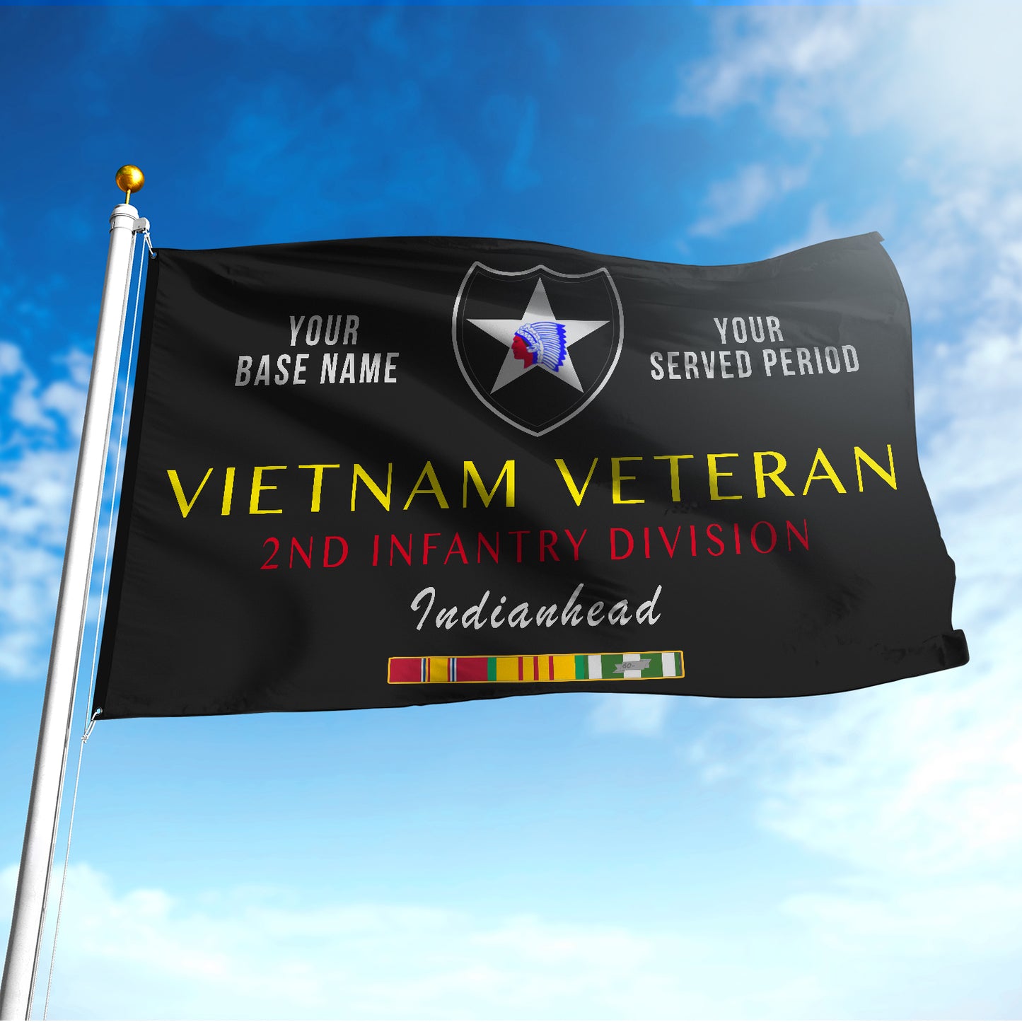 2ND INFANTRY DIVISION FLAG DOUBLE-SIDED PRINTED 30"x40" FLAG