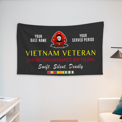2ND RECONNAISSANCE BATTALION WALL FLAG VERTICAL HORIZONTAL 36 x 60 INCHES WALL FLAG