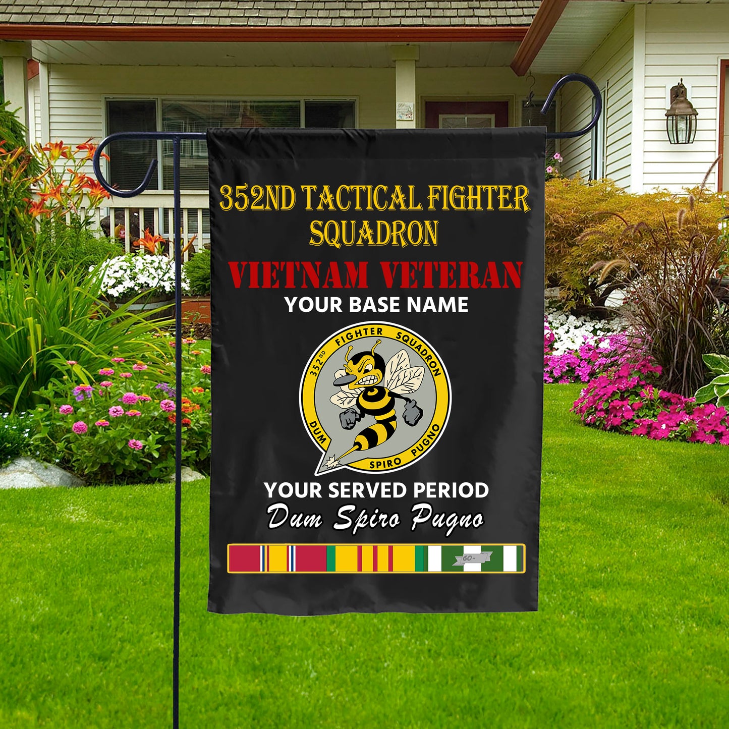 352ND TACTICAL FIGHTER SQUADRON DOUBLE-SIDED PRINTED 12"x18" GARDEN FLAG