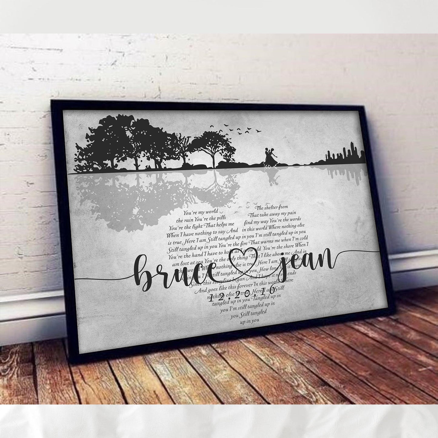 Wedding Anniversary Gift - Personalized With Your Wedding Song, Names & Date - Premium Canvas, Poster
