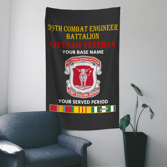 39TH COMBAT ENGINEER BATTALION WALL FLAG VERTICAL HORIZONTAL 36 x 60 INCHES WALL FLAG