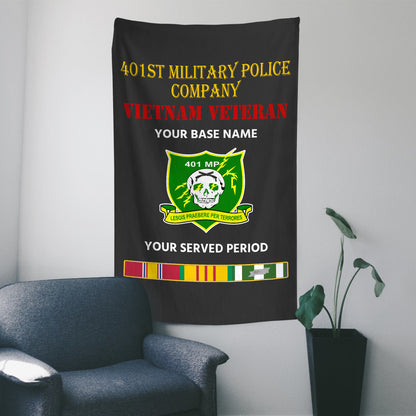 401ST MILITARY POLICE COMPANY WALL FLAG VERTICAL HORIZONTAL 36 x 60 INCHES WALL FLAG