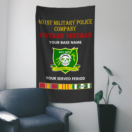 401ST MILITARY POLICE COMPANY WALL FLAG VERTICAL HORIZONTAL 36 x 60 INCHES WALL FLAG