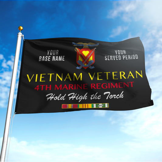 4TH MARINE REGIMENT DOUBLE-SIDED PRINTED 30"x40" FLAG