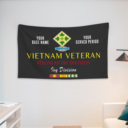 4TH CIB WALL FLAG VERTICAL HORIZONTAL 36 x 60 INCHES WALL FLAG