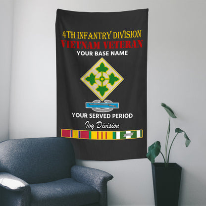 4TH CIB WALL FLAG VERTICAL HORIZONTAL 36 x 60 INCHES WALL FLAG