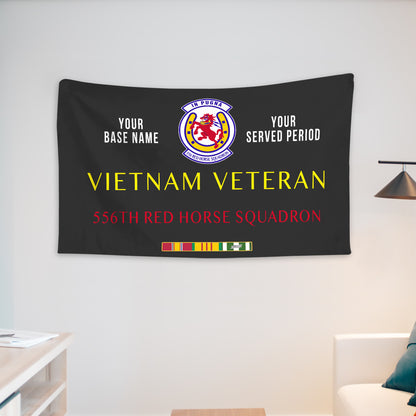 556TH RED HORSE SQUADRON WALL FLAG VERTICAL HORIZONTAL 36 x 60 INCHES WALL FLAG
