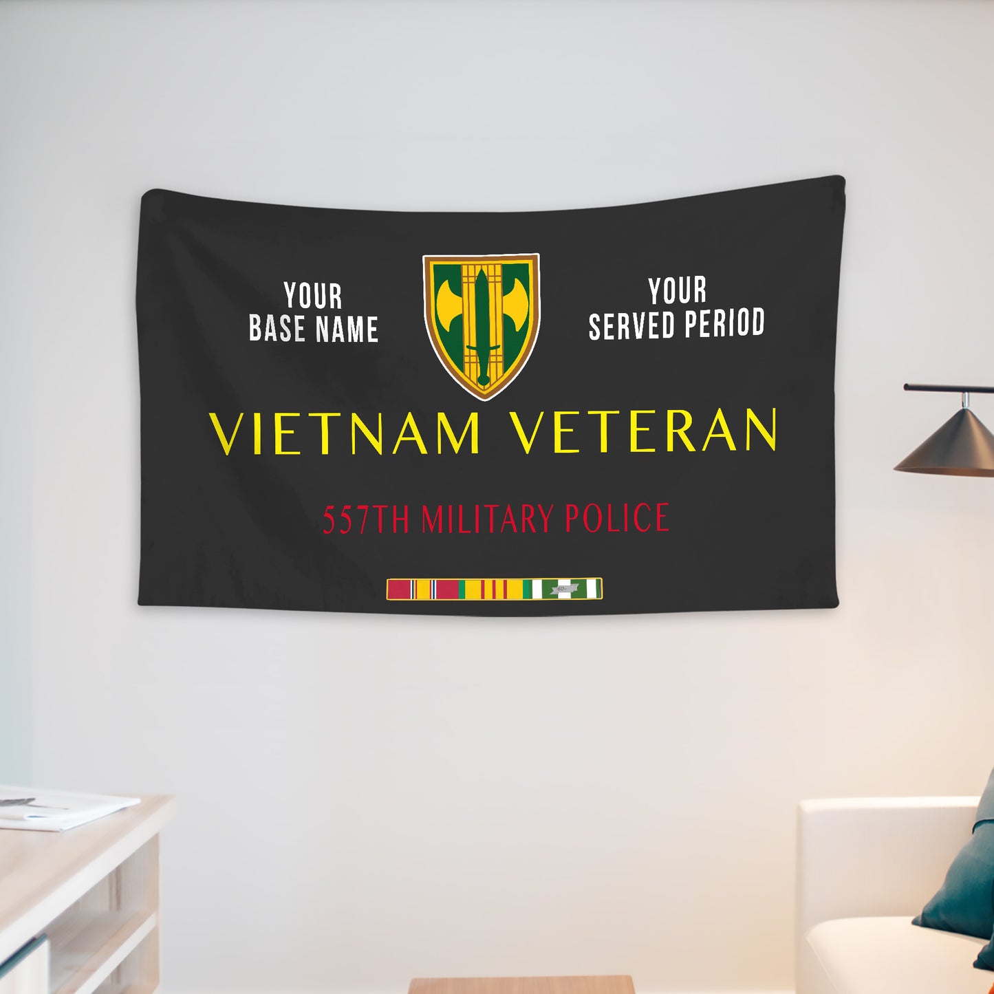557TH MILITARY POLICE WALL FLAG VERTICAL HORIZONTAL 36 x 60 INCHES WALL FLAG