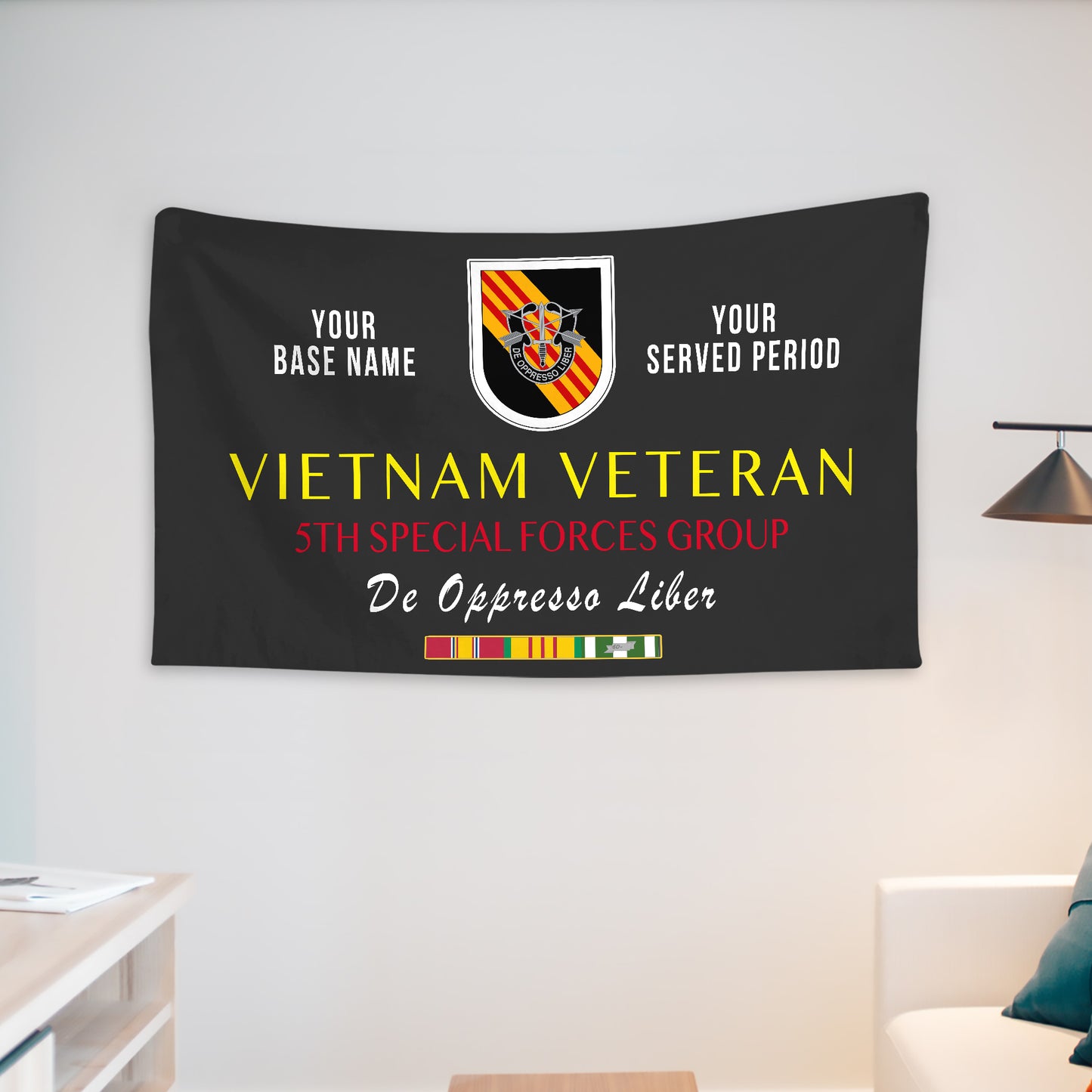 5TH SPECIAL FORCES GROUP 2 WALL FLAG VERTICAL HORIZONTAL 36 x 60 INCHES WALL FLAG
