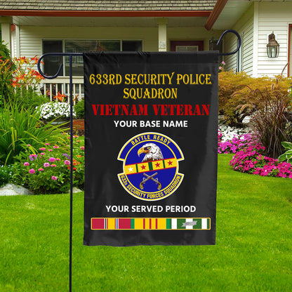 633RD SECURITY POLICE SQUADRON DOUBLE-SIDED PRINTED 12"x18" GARDEN FLAG