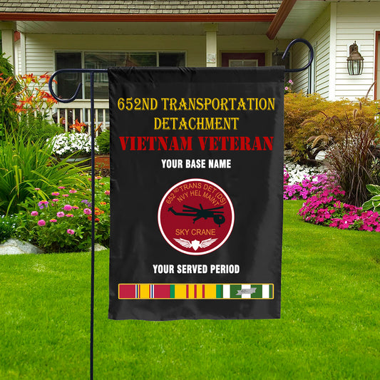 652ND TRANSPORTATION DETACHMENT DOUBLE-SIDED PRINTED 12"x18" GARDEN FLAG