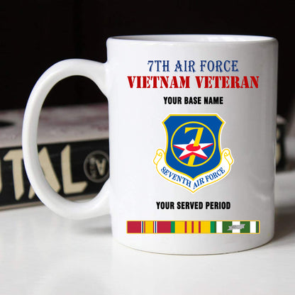 7TH AIR FORCE BLACK WHITE 11oz 15oz COFFEE MUG