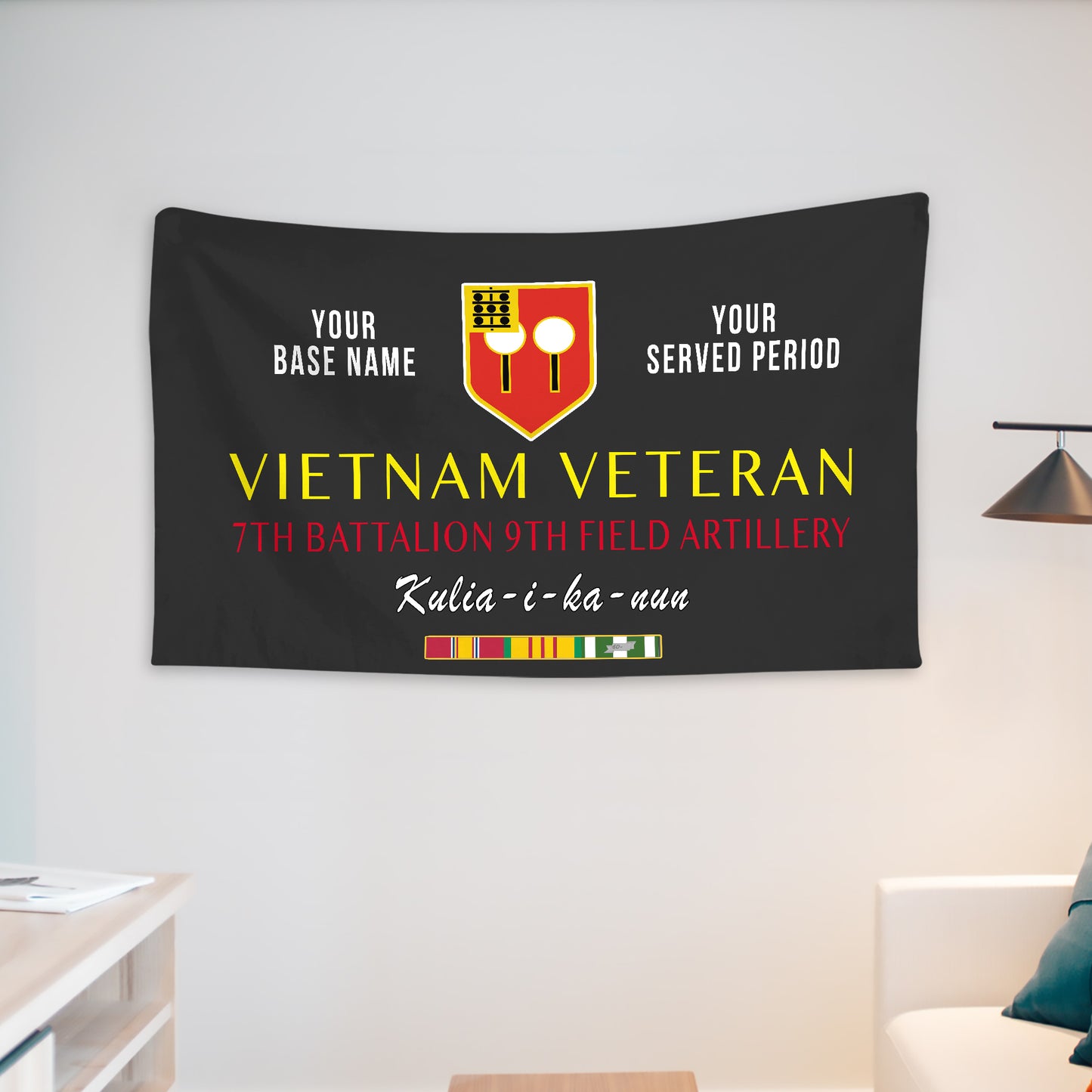 7TH BATTALION 9TH FIELD ARTILLERY WALL FLAG VERTICAL HORIZONTAL 36 x 60 INCHES WALL FLAG