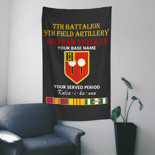 7TH BATTALION 9TH FIELD ARTILLERY WALL FLAG VERTICAL HORIZONTAL 36 x 60 INCHES WALL FLAG