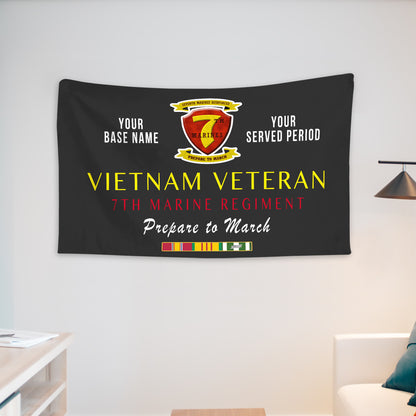 7TH MARINE REGIMENT WALL FLAG VERTICAL HORIZONTAL 36 x 60 INCHES WALL FLAG