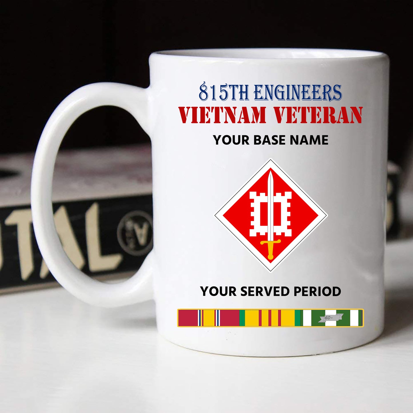 815TH ENGINEERS BLACK WHITE 11oz 15oz COFFEE MUG