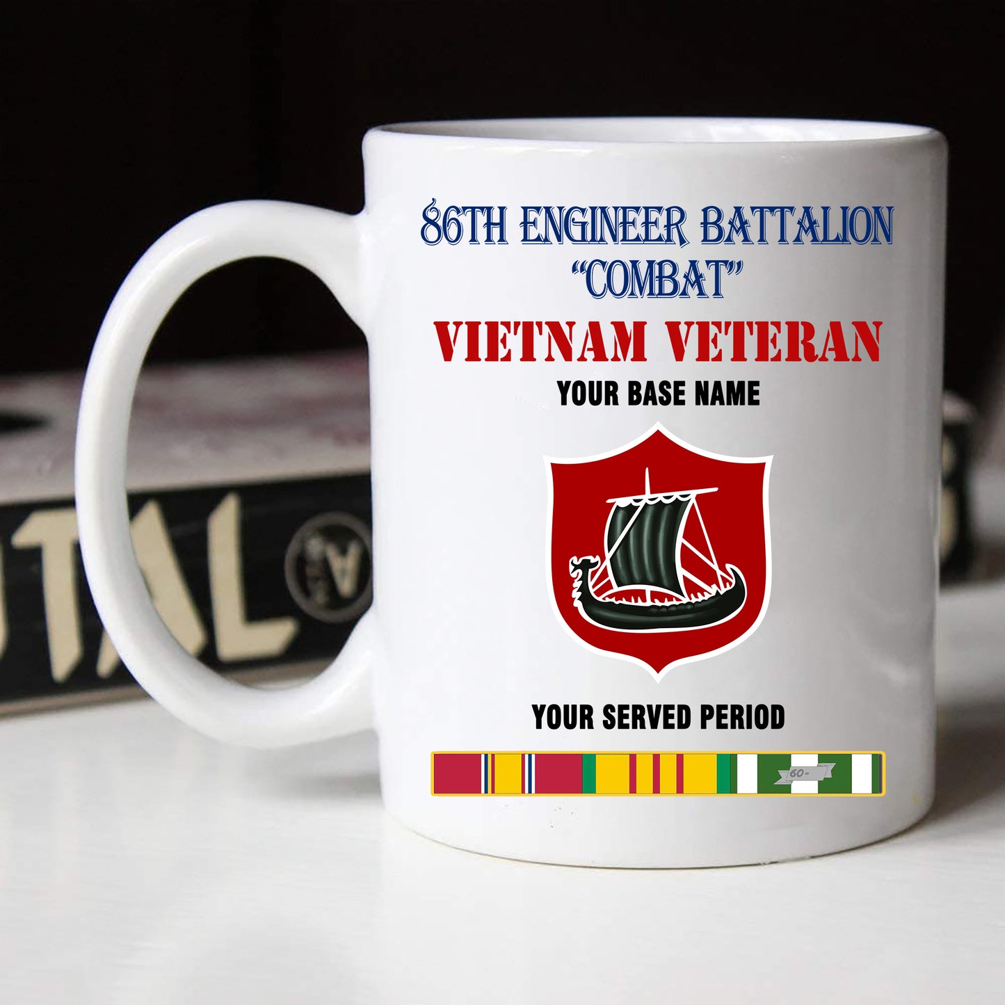 86TH ENGINEER BATTALION COMBAT BLACK WHITE 11oz 15oz COFFEE MUG