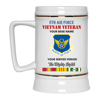 8TH AIR FORCE BEER STEIN 22oz GOLD TRIM BEER STEIN