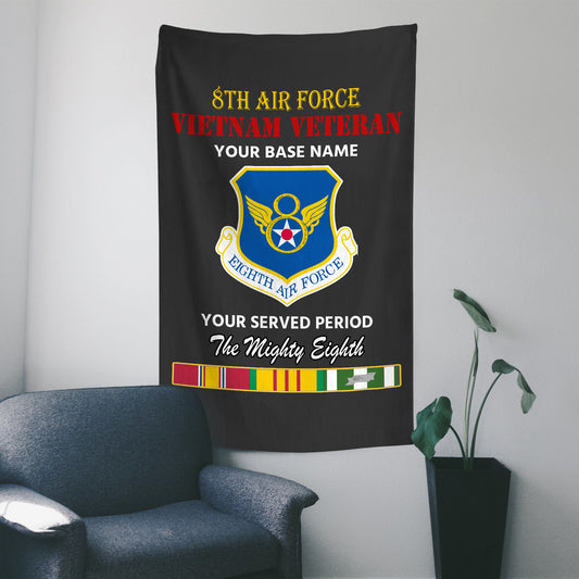 8TH AIR FORCE WALL FLAG VERTICAL HORIZONTAL 36 x 60 INCHES WALL FLAG