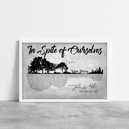 Personalized Wedding Song/First Dance Lyrics - Premium Canvas, Poster