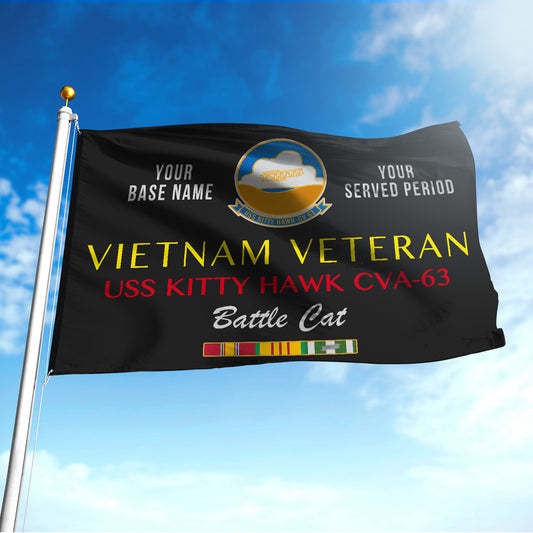 USS KITTY HAWK CVA-63 DOUBLE-SIDED PRINTED 30"x40" FLAG