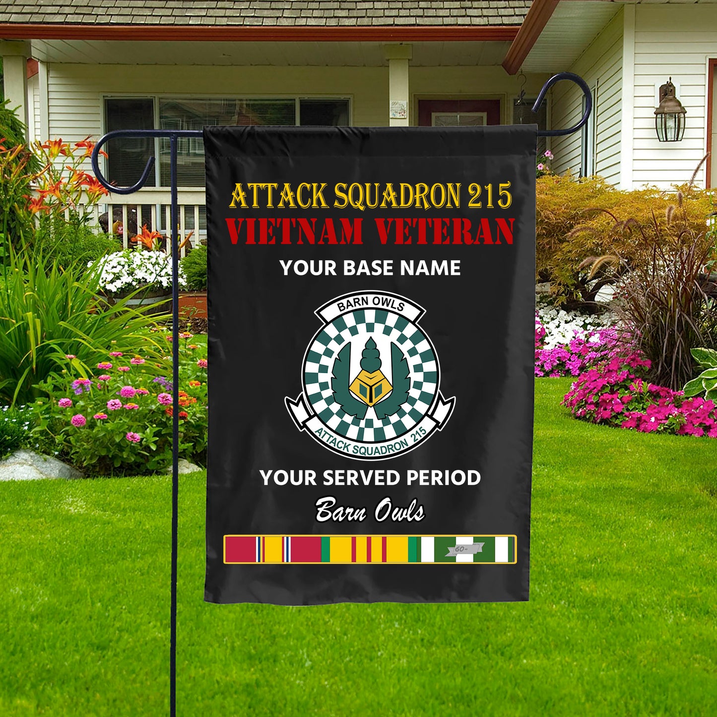 ATTACK SQUADRON 215 DOUBLE-SIDED PRINTED 12"x18" GARDEN FLAG