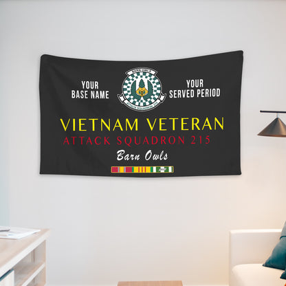 ATTACK SQUADRON 215 WALL FLAG VERTICAL HORIZONTAL 36 x 60 INCHES WALL FLAG