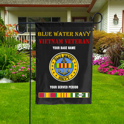 BLUE WATER NAVY DOUBLE-SIDED PRINTED 12"x18" GARDEN FLAG