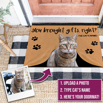 YOU BROUGHT GIFTS, RIGHT? CUSTOM FUNNY PET DOORMAT