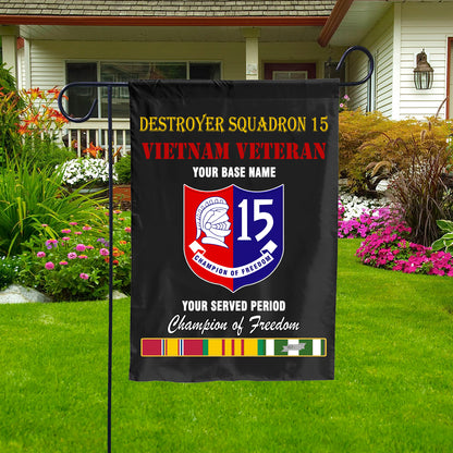 DESTROYER SQUADRON 15 DOUBLE-SIDED PRINTED 12"x18" GARDEN FLAG